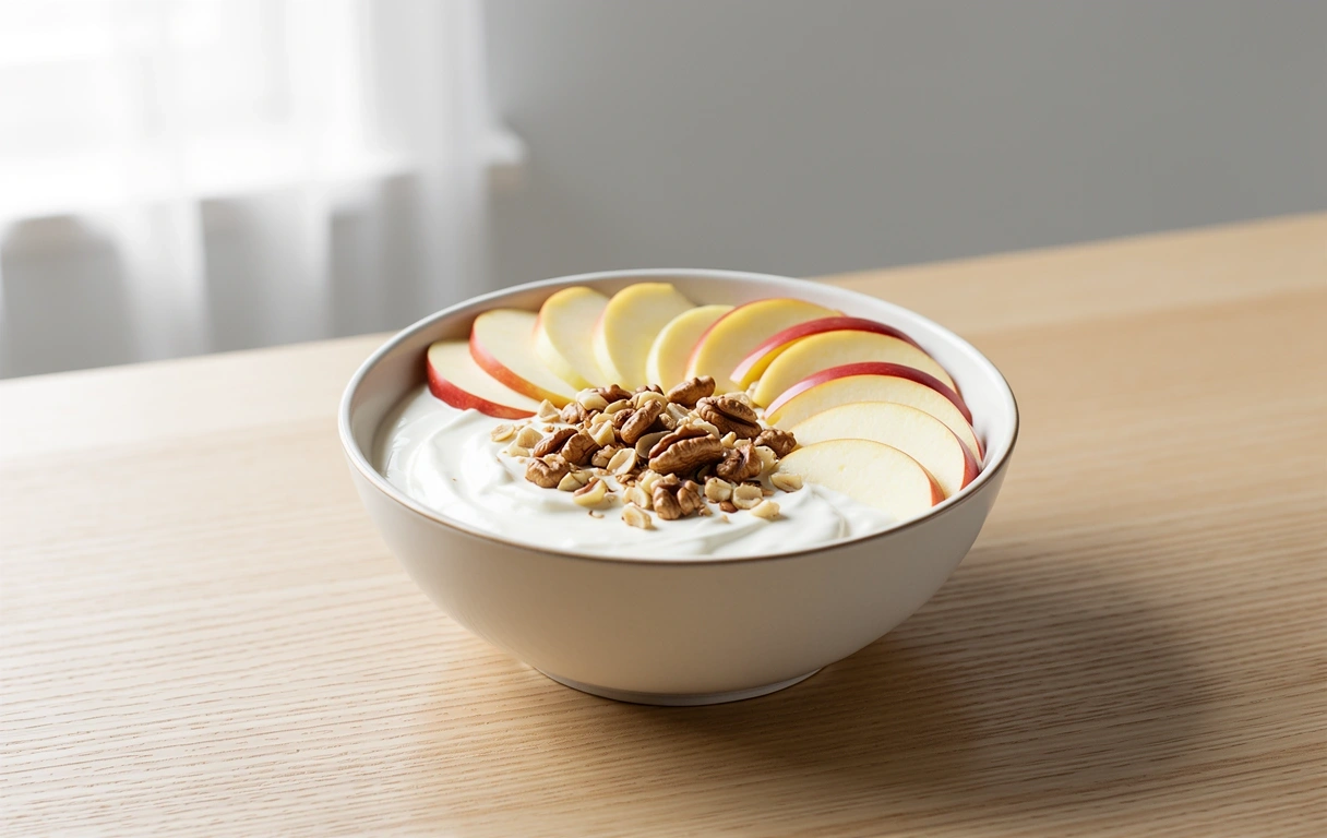 Frühstücksschale auf Holzoberfläche